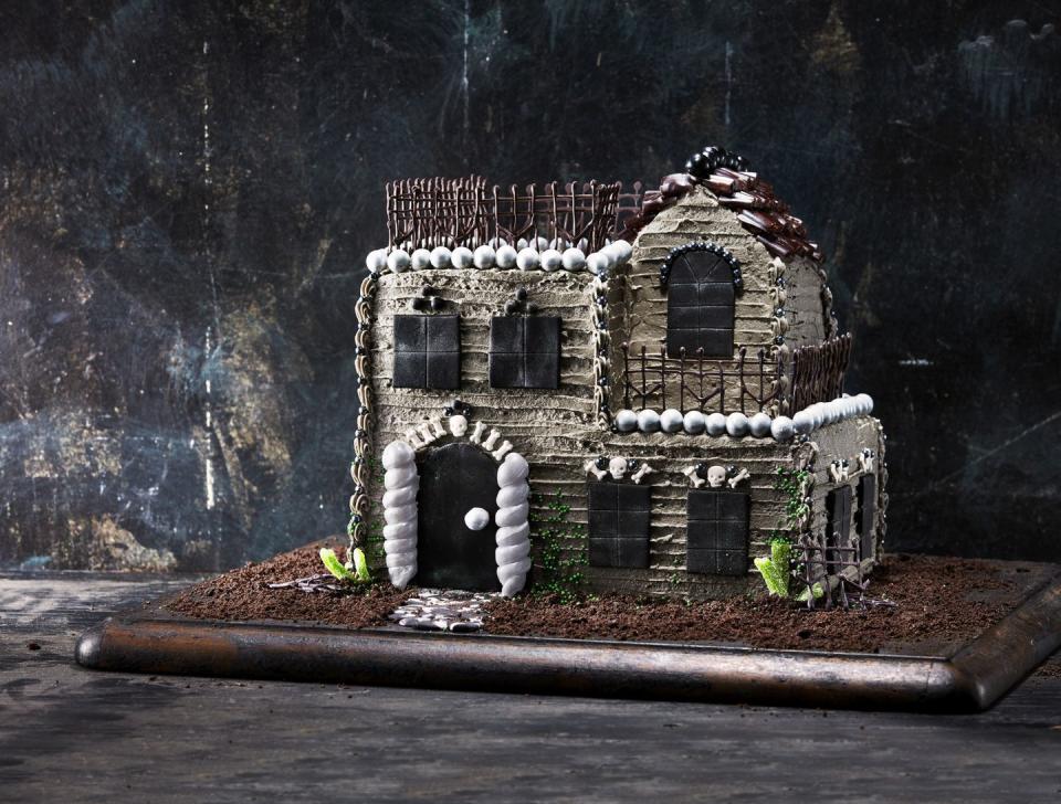 Towering Haunted House Cake