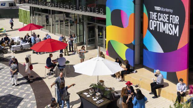 An overhead photo of an outdoor space at TEDMonterey