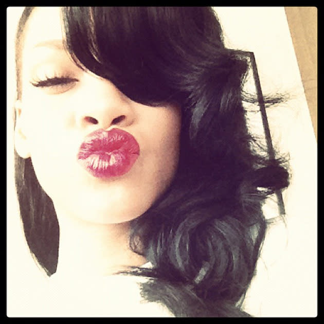 Celebrity photos: Rihanna tweeted her fans to this cute snap of her blowing them a big kiss. The star was then even more generous, sharing her new single artwork with her Twitter followers.