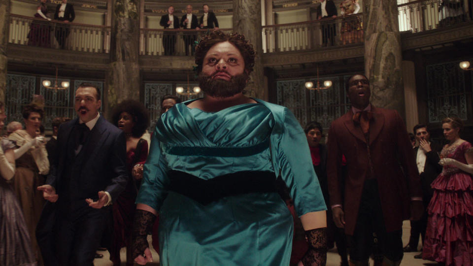 Keala Settle plays the Bearded Lady, unofficial leader of the Oddities, Barnum's freak show (20th Century Fox)