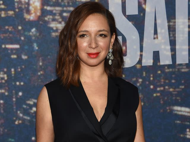 <p>Jamie McCarthy/NBCU Photo Bank/NBCUniversal/Getty</p> Maya Rudolph walks the red carpet at the SNL 40th Anniversary Special