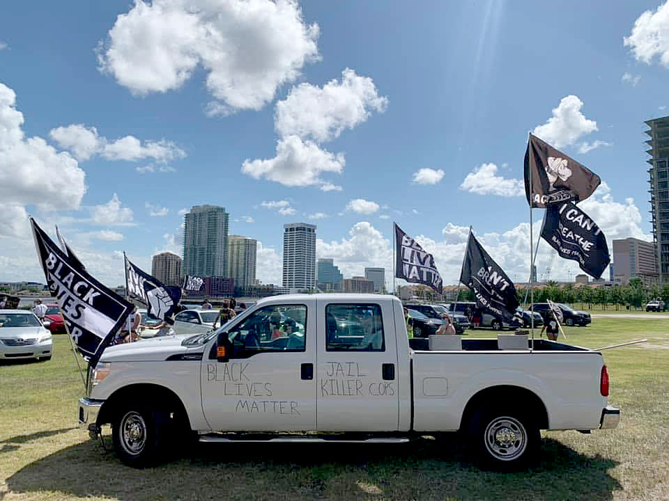 Kevin Conner's flag adorned truck in Middleburg, Fla. (Kevin Conner)