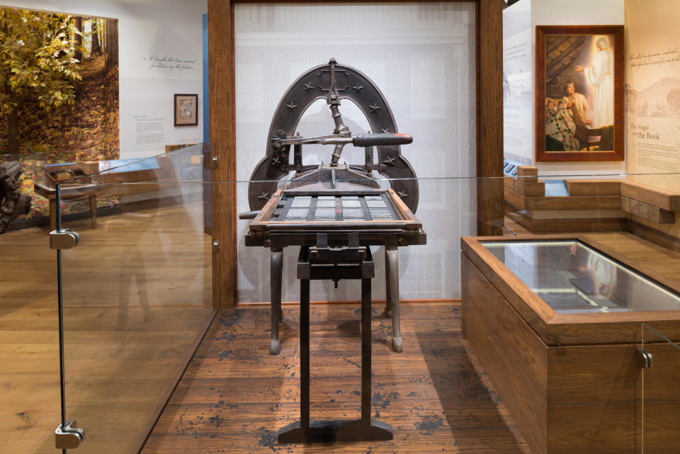 The Grandin printing press that was used to produce the first 5,000 copies of the Book of Mormon in Palmyra, New York, is on display.&nbsp; (Photo: Intellectual Reserve Inc)