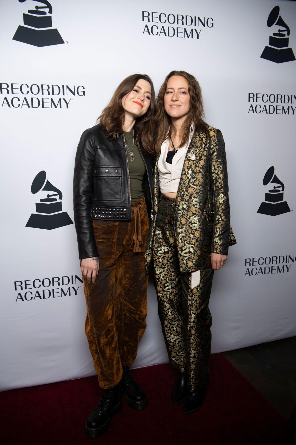 Larkin Poe walk the red carpet during Nashville's Big Grammy party at Analog at Hutton Hotel in Nashville, Tenn., Wednesday, Jan. 24, 2024.