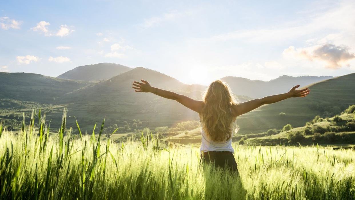 young woman having a fresh morning outdoor