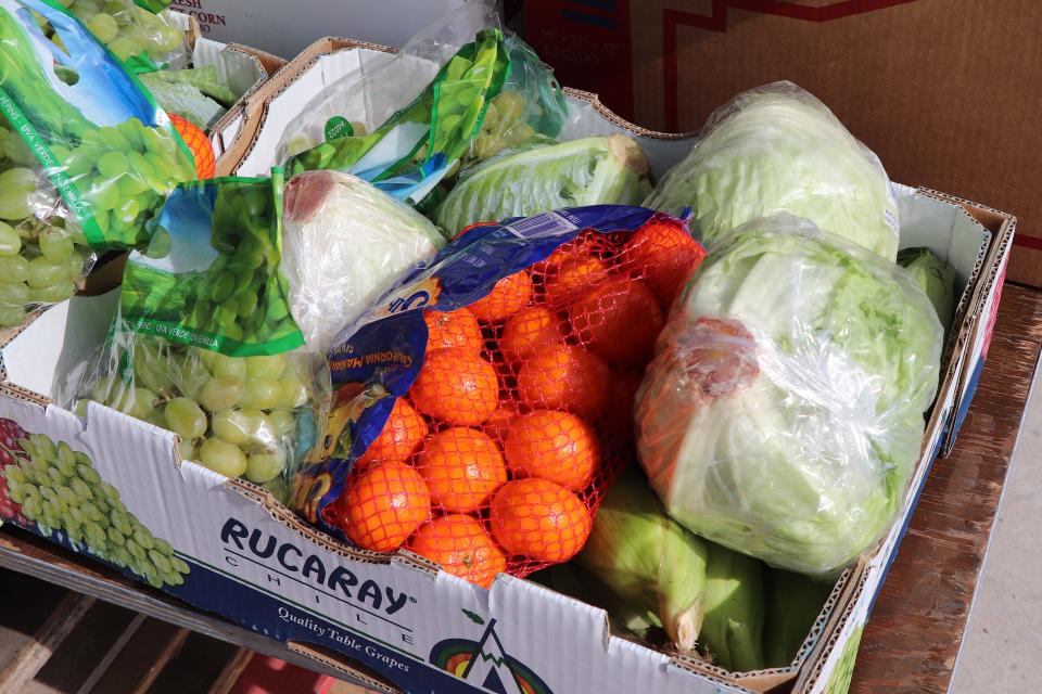 The free produce distribution is held on the first Friday of each month from 9 to 11 a.m. It is a partnership among many local churches, Lutheran Social Services and the Mid-Ohio Food Collective.