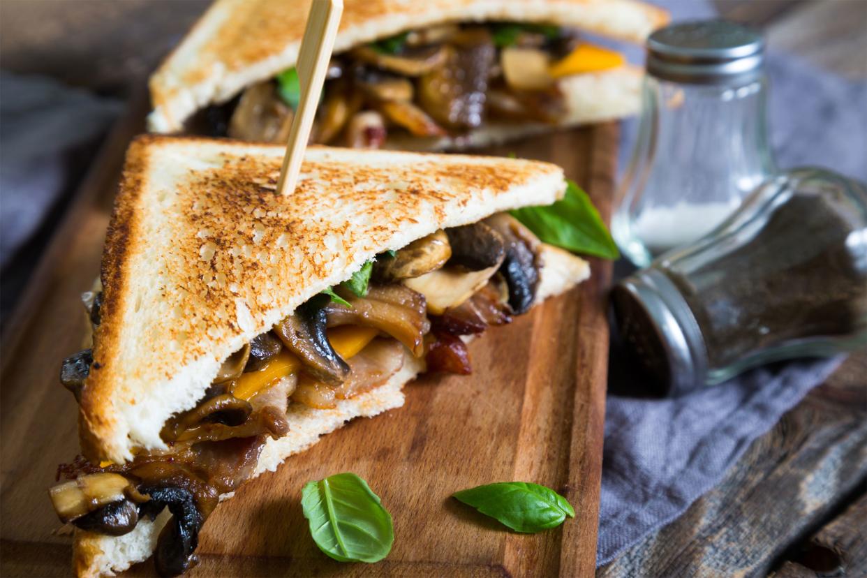 Mushroom grilled cheese sandwich