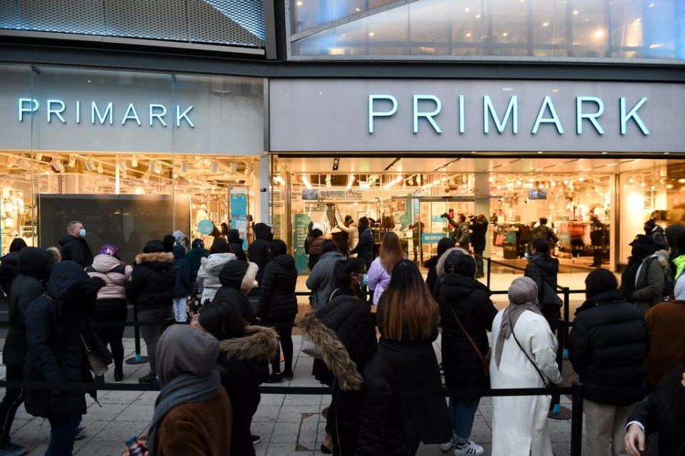 Primark will give an update on festive trading (Jacob King/PA) (PA Archive)