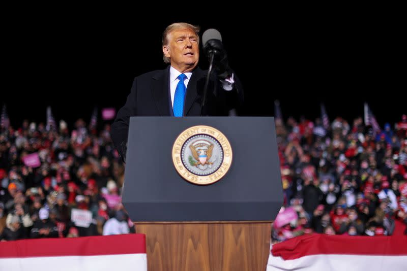 U.S. President Donald Trump holds a campaign event in Omaha, Nebraska