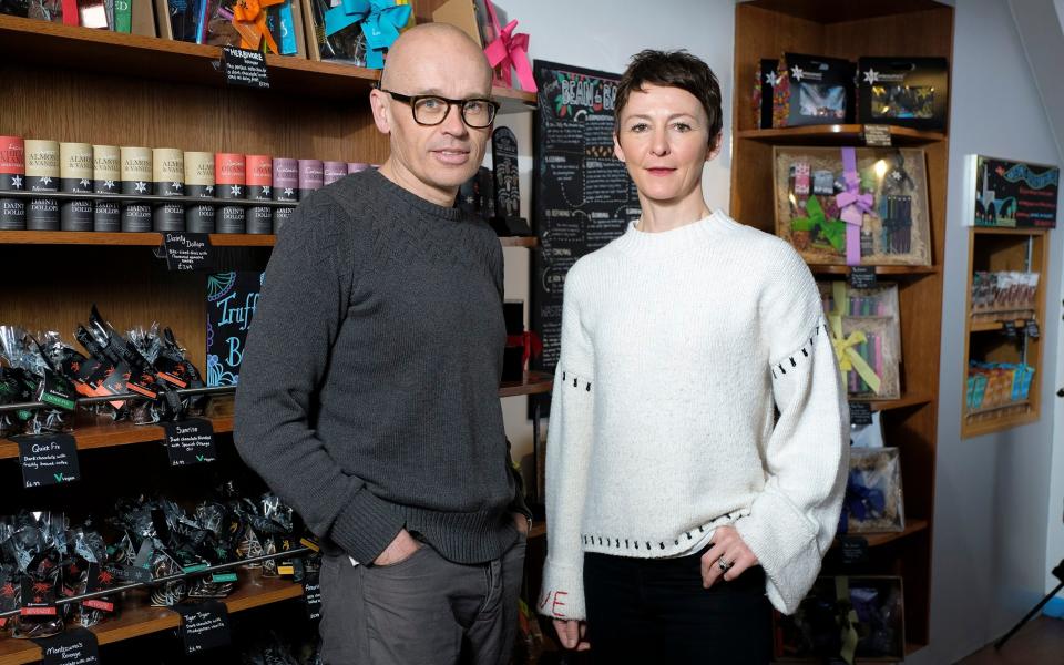 Helen and Simon Pattinson of Montezuma’s at their Chichester store in Sussex