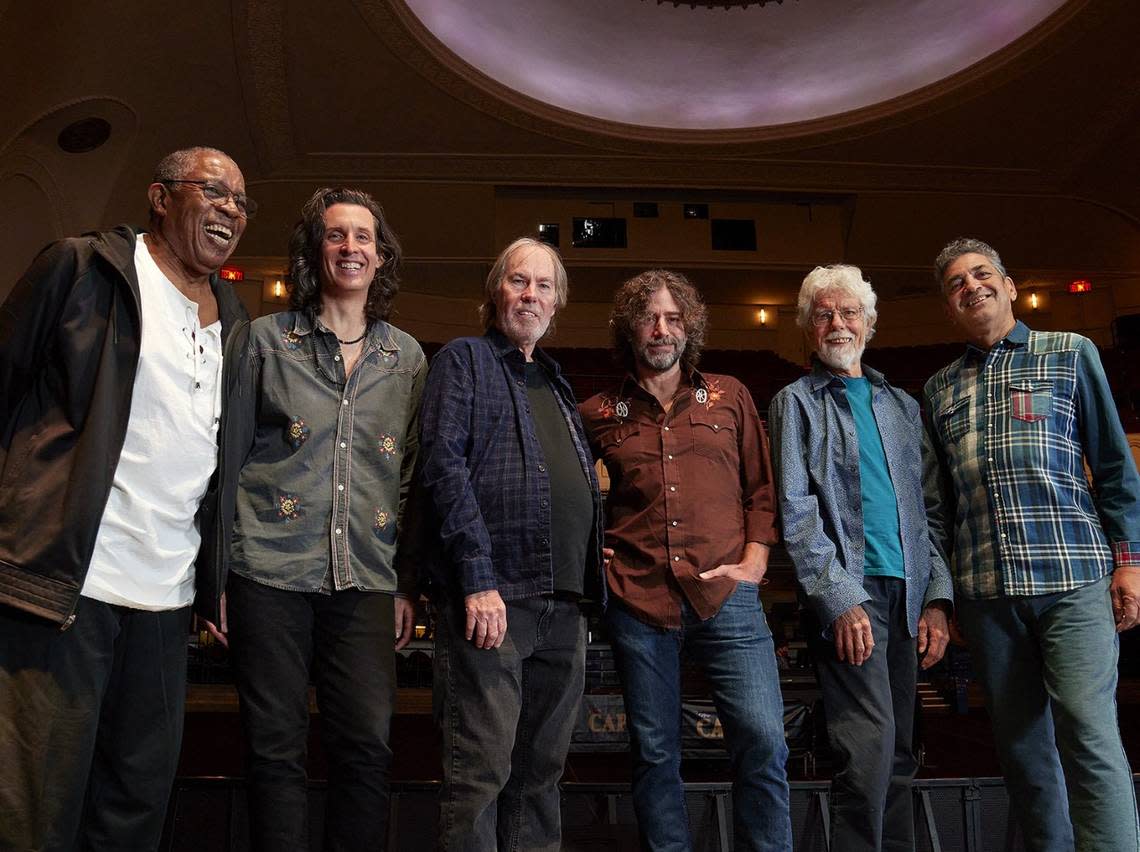 Little Feat, from left Sam Clayton, Scott Sharrard, Bill Payne, Tony Leone, Fred Tackett and Kenny Gradney, will play the Lexington Opera House on Oct. 7.