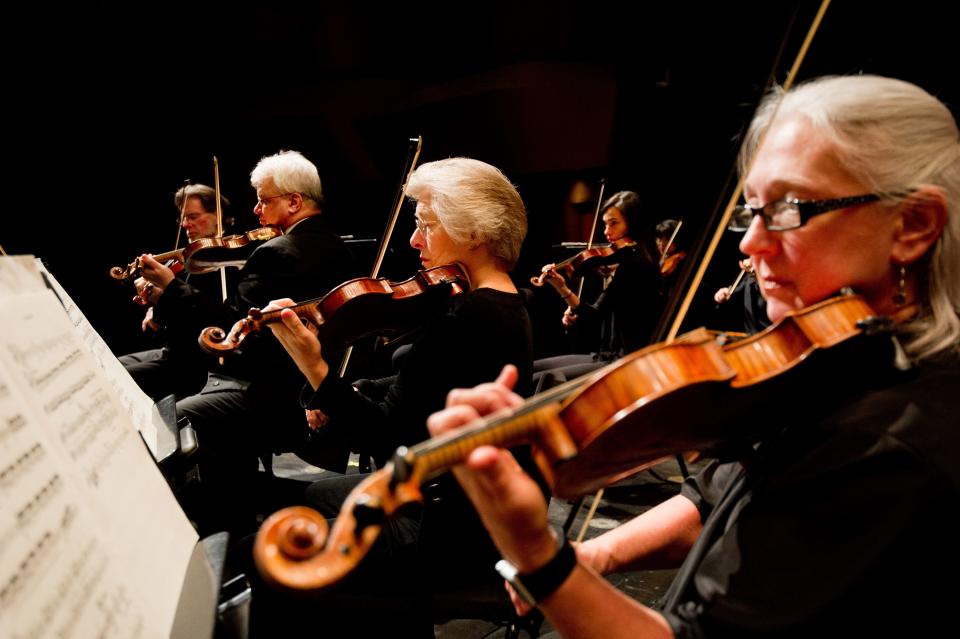 The Louisville Orchestra during a recent performance at the Kentucky Center.