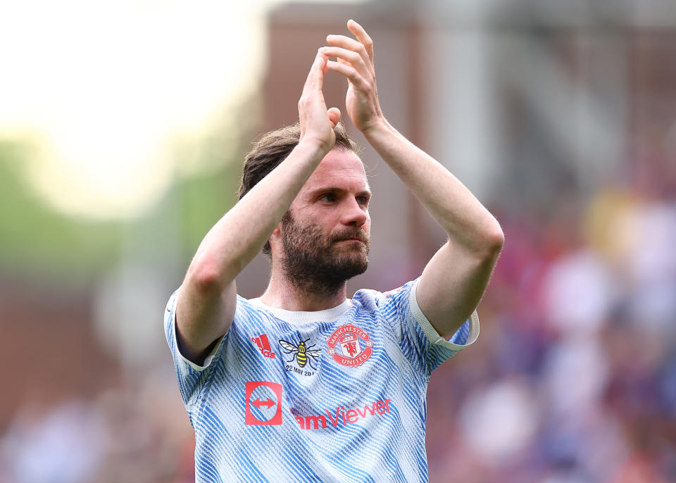 LONDON, ENGLAND - MAY 22: Juan Mata of Manchester United during the Premier League match between Crystal Palace and Manchester United at Selhurst Park on May 22, 2022 in London, United Kingdom. (Photo by Jacques Feeney/Offside/Offside via Getty Images)