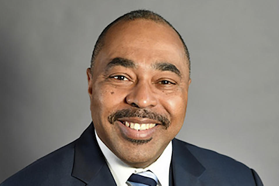 In this undated photo, Republican candidate for St. Louis Mayor Andrew Jones poses in St. Louis. Jones is one of four candidates seeking to replace retiring St. Louis Mayor Lyda Krewson. (Brad Arteaga via AP)