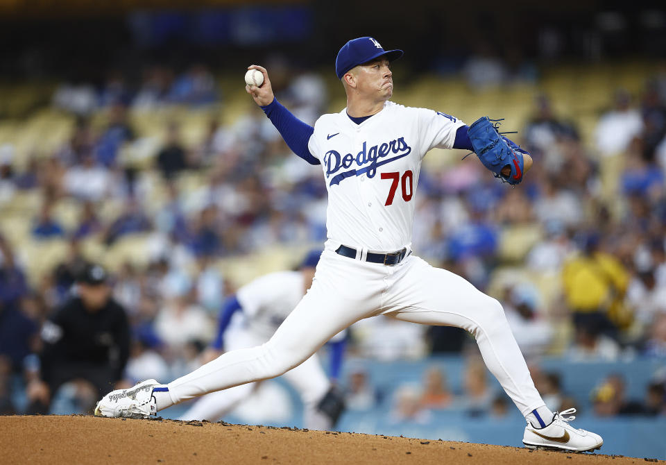 靠著Bobby Miller的優質先發，及6局下的猛烈攻勢，道奇成功收下9連勝。（MLB Photo by Ronald Martinez/Getty Images）