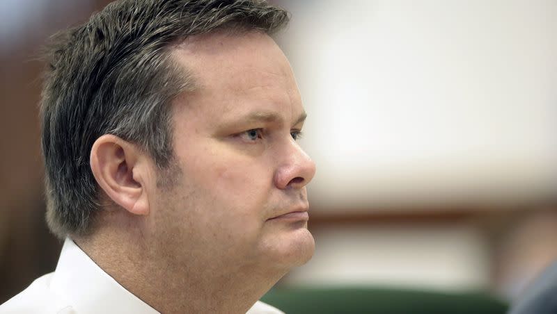 Chad Daybell appears during a court hearing in St. Anthony, Idaho, Aug. 4, 2020. The sister of Tammy Daybell, who was killed in what prosecutors say was a doomsday-focused plot, told jurors Friday, April 28, 2023, that her sister’s funeral was held so quickly that some family members couldn’t attend. The testimony came in the triple murder trial of Lori Vallow Daybell, who is accused along with Chad Daybell, in Tammy’s death and the deaths of Vallow Daybell’s two youngest children.