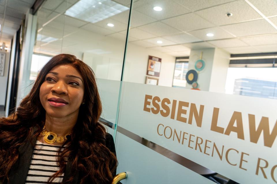 Lelia Adams, immigration attorney at Essien Law Firm, poses for a portrait at her office in midtown Phoenix on June 8, 2023.