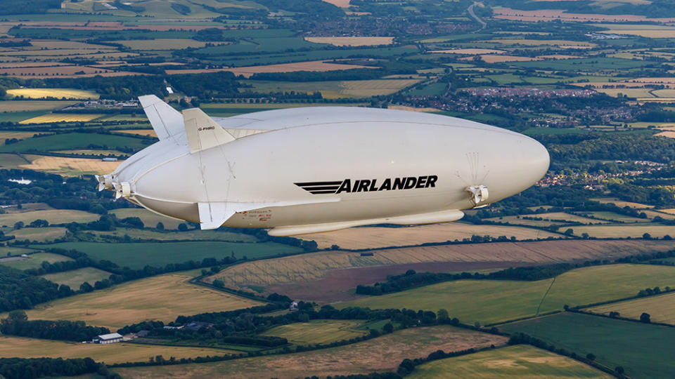 Airlander 10 airship is a large aircraft that can carry up to 78 passengers.