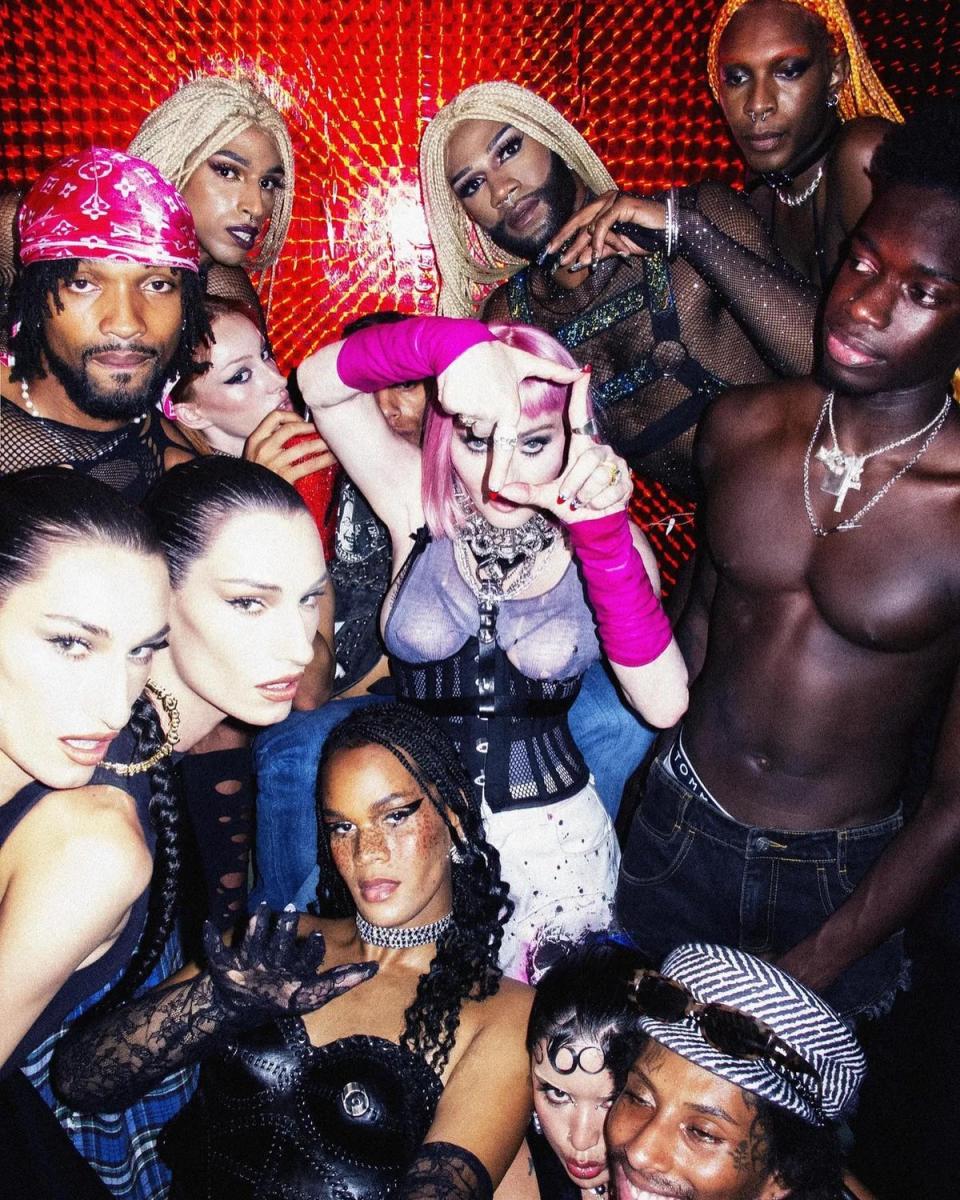 Akeem Morris, left, with Madonna for PAPER Magazine (Ricardo Gomes / PAPER Magazine)