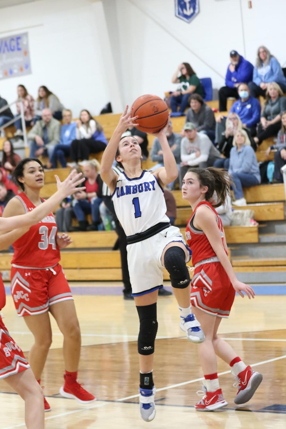 Danbury's Gabrielle Maringer looks to score.