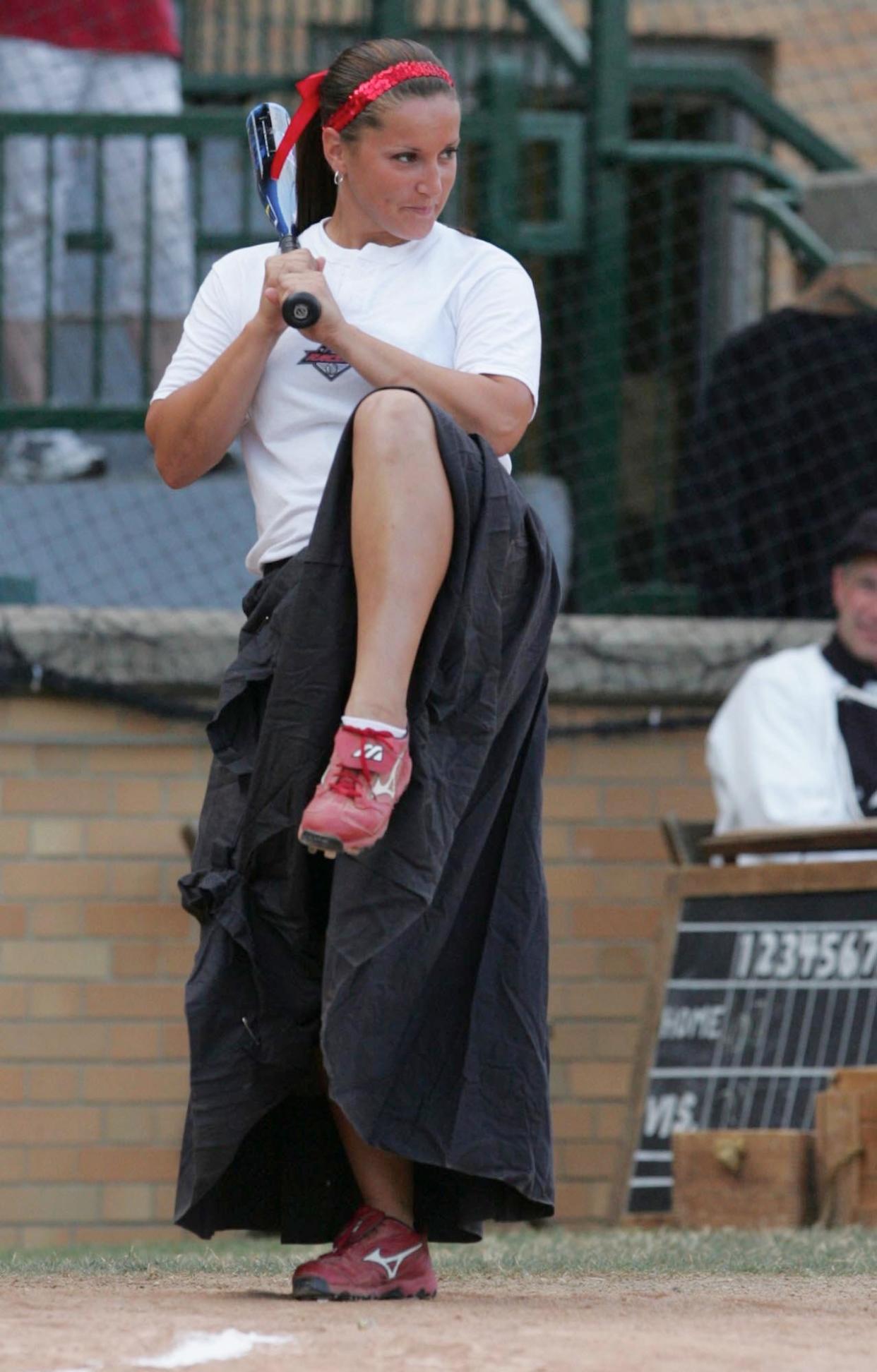 Tracee McCoy-Jenkins in 2007 during an Akron Racers charity softball game at Firestone Stadium. McCoy-Jenkins will be inducted into the Akron Public Schools Athletics Hall of Fame on Oct. 5.