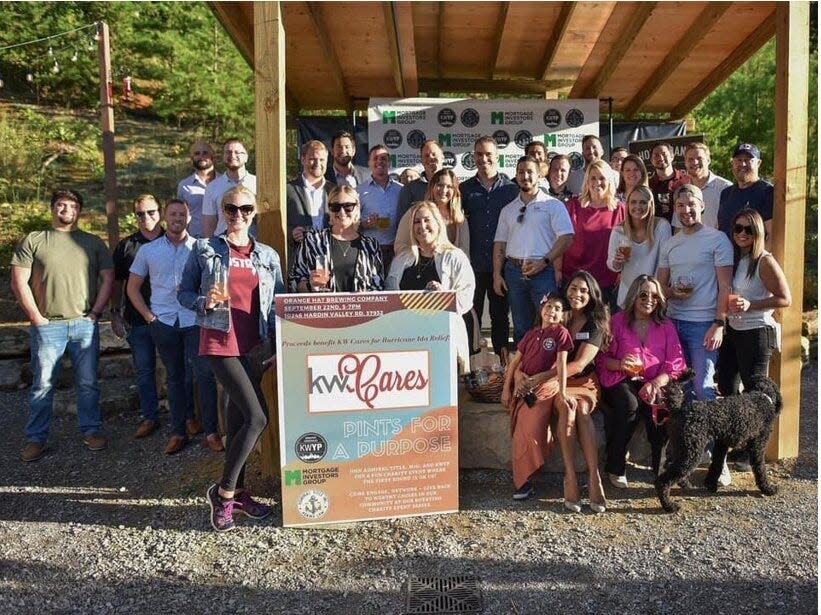 Members of Pints for Purpose at Orange Hat Brewery in support of Keller Williams’ KW Cares, with proceeds going to Hurricane Ida Relief. August, 2021