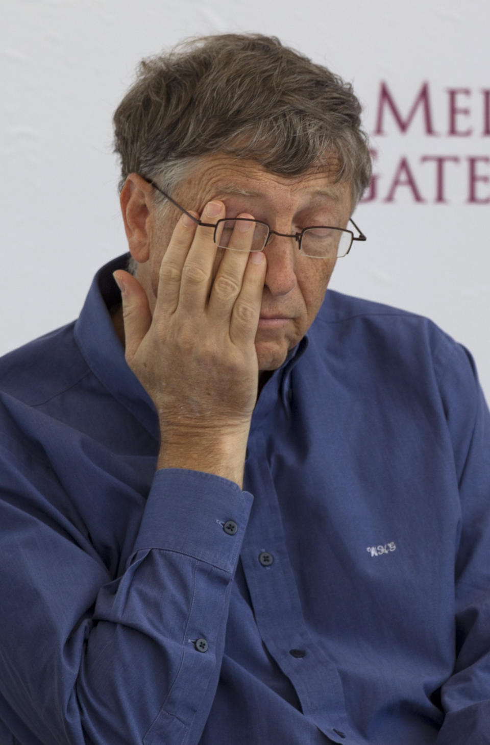 Microsoft Chairman Bill Gates gestures during the inauguration of a new research center for the International Center for Improvement of Corn and Wheat (CIMMYT) in Texcoco, Mexico, Wednesday, Feb. 13, 2013. Gates teamed up with Mexican telecommunications tycoon Carlos Slim teamed up to fund new seed breeding research, which the CIMMYT says aims to sustainably increase the productivity of maize and wheat systems to ensure global food security and reduce poverty. (AP Photo/Eduardo Verdugo)