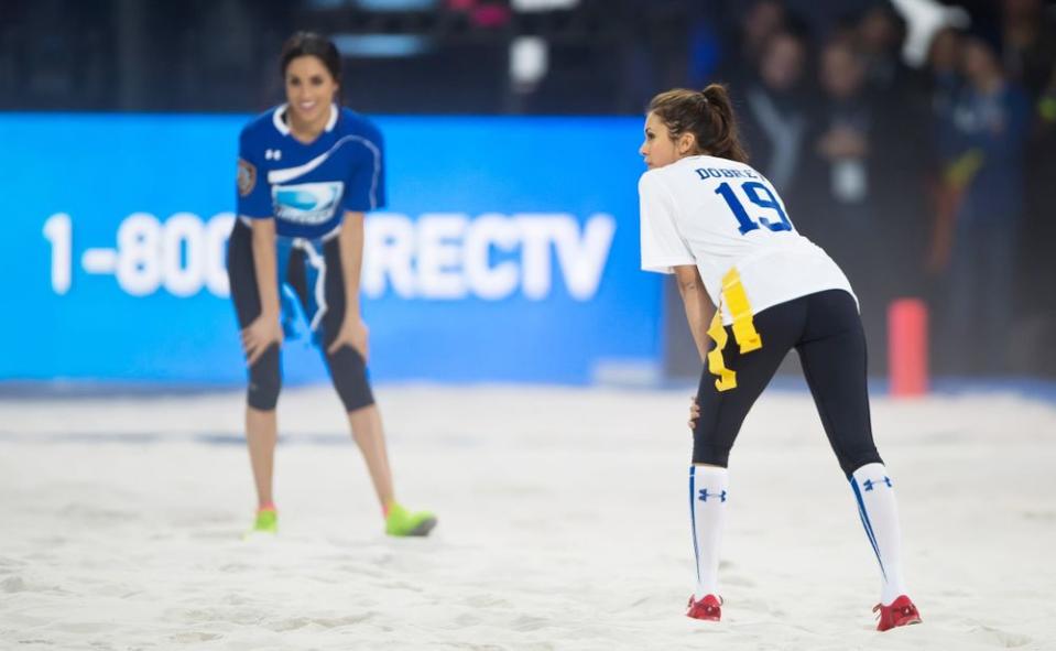 Meghan Markle plays in 2014 DirecTV Beach Bowl