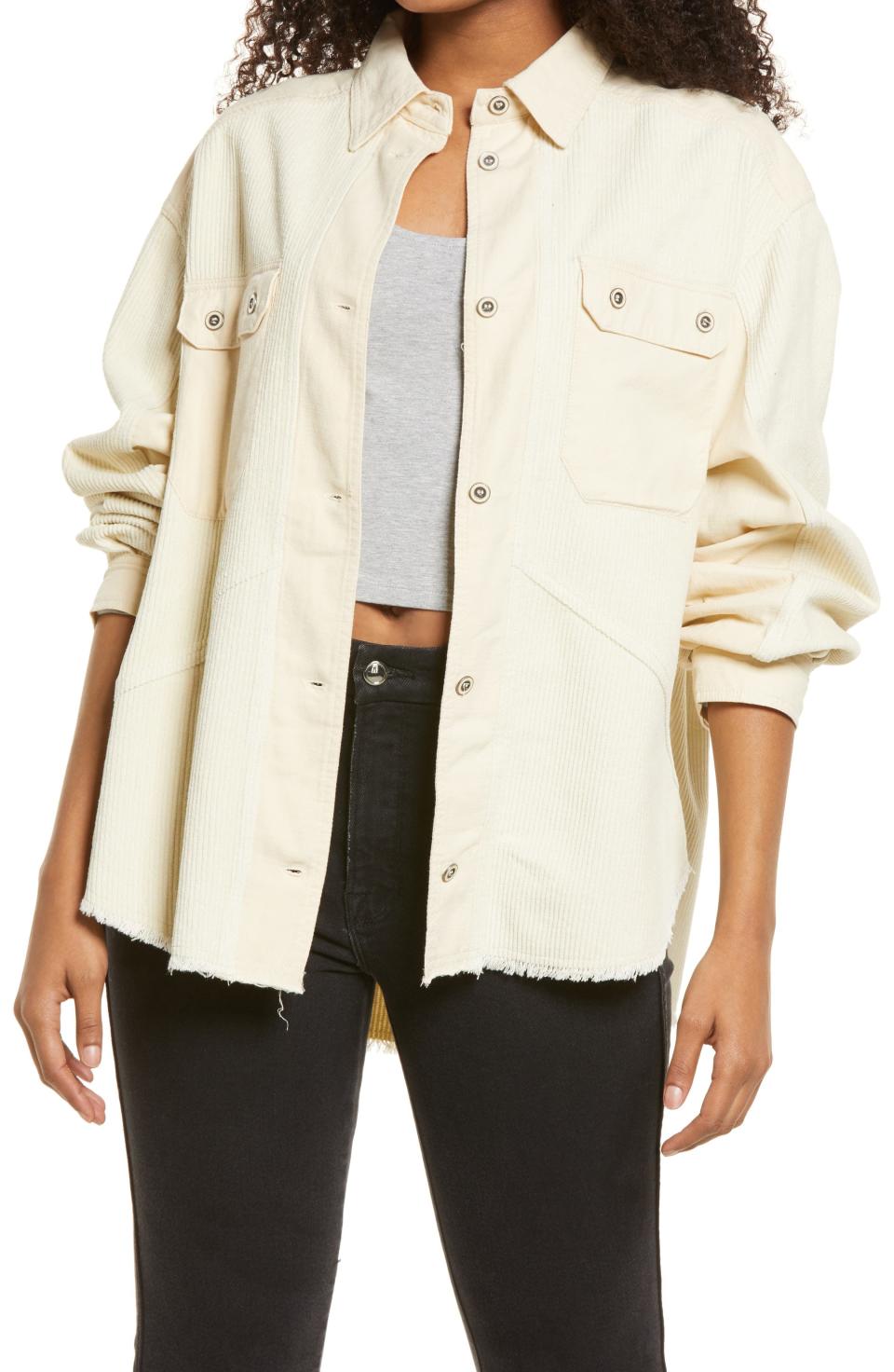 10) Frayed Corduroy Shirt Jacket