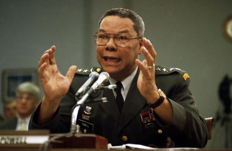 Colin Powell en 1991; la popularidad del general se disparó tras la Guerra del Golfo