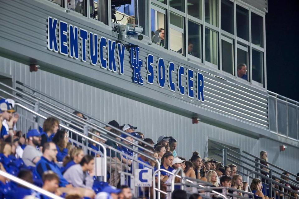 Fans attend a Kentucky women’s soccer match against EKU at the Wendell & Vickie Bell Soccer Complex last Thursday.