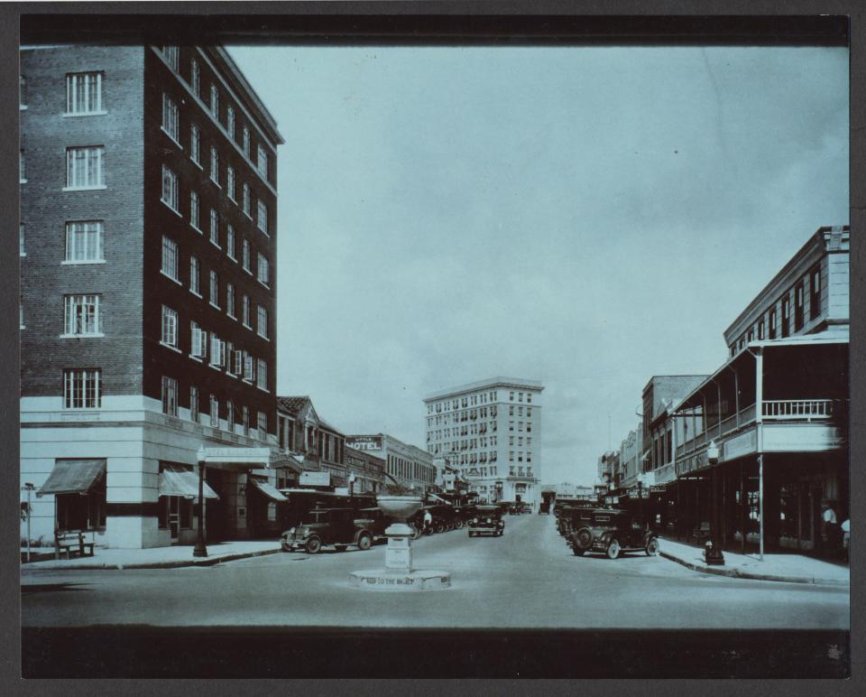 Lower Main Street as it looked after Bacon had been mayor for four years.