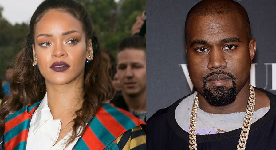 Rihanna/Kanye West. Photos: Getty Images.