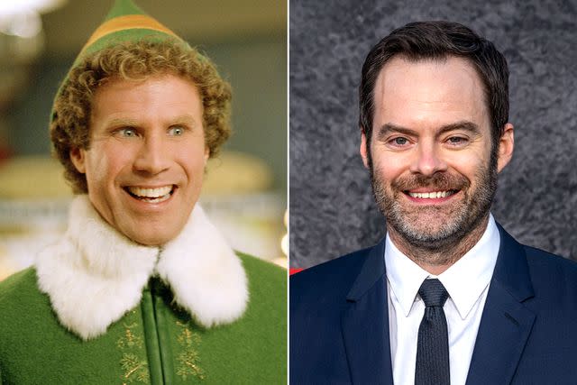 <p>New Line/courtesy Everett; Amanda Edwards/FilmMagic</p> Will Ferrell in <em>Elf</em> (2003); Bill Hader