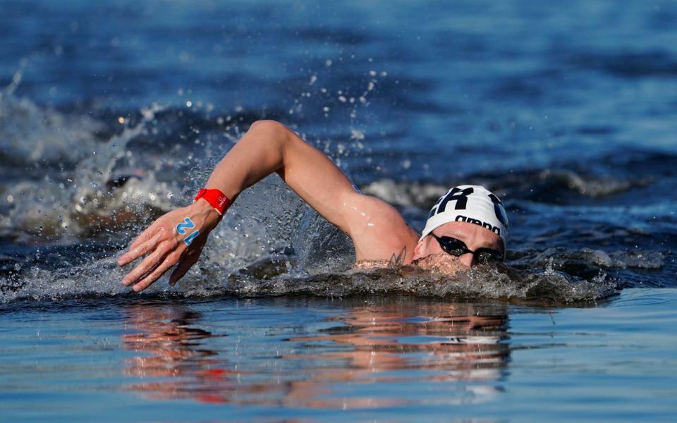 Florian Wellbrock was hugely impressive as he won the men's marathon swimming race - AP