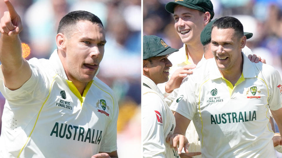 Scott Boland was the pick of the Aussie bowlers with a stunning spell on day two of the WTC final against India. Pic: Getty