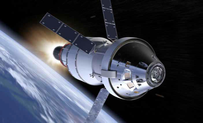 An artist's impression of the Orion spacecraft during the 18-minute 