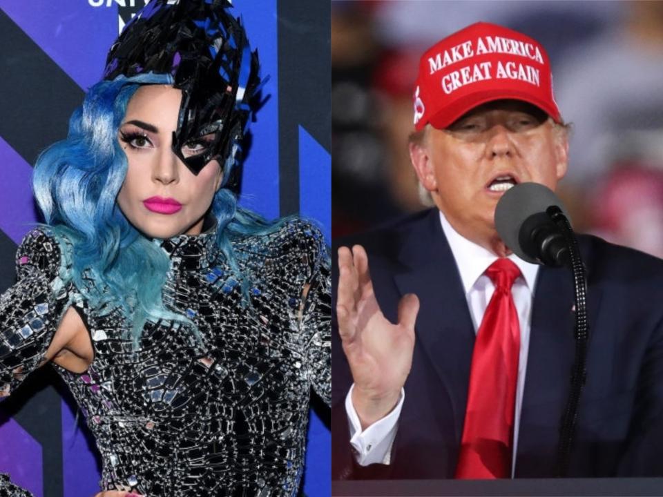 Lady Gaga and Donald TrumpDimitrios Kambouris/Joe Raedle/Getty Images