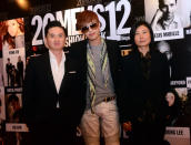 Spotted: Korean star Se7en (C), with MFW 2012 chairman Frank Cintamani and MD of Fide Productions Anita Hatta