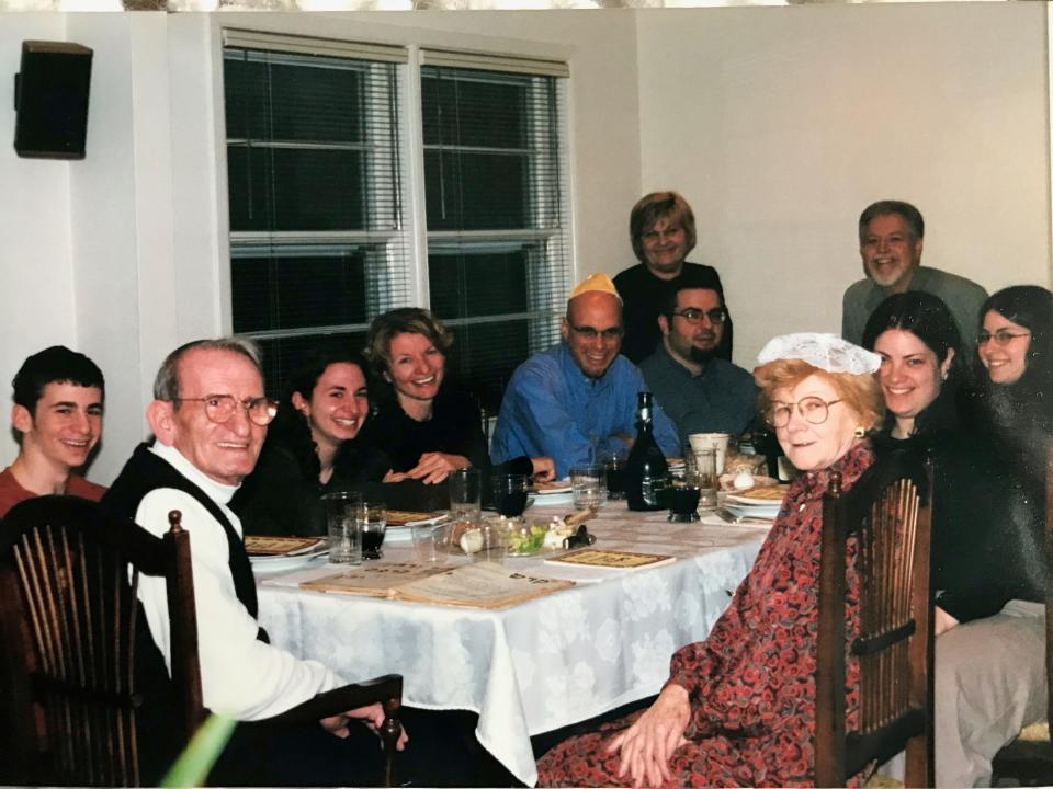 Passover past: the author (fourth on left) with her family at her parents' seder.