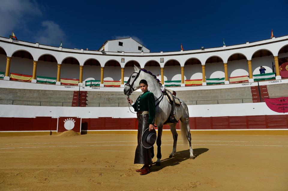 Lea Vincens, 33, is a&nbsp;rejoneadora (a bullfighter who mounts a horse with a lance). Here she poses at the Aracena bullring in Huelva, Spain, on&nbsp;Feb. 25, 2018.