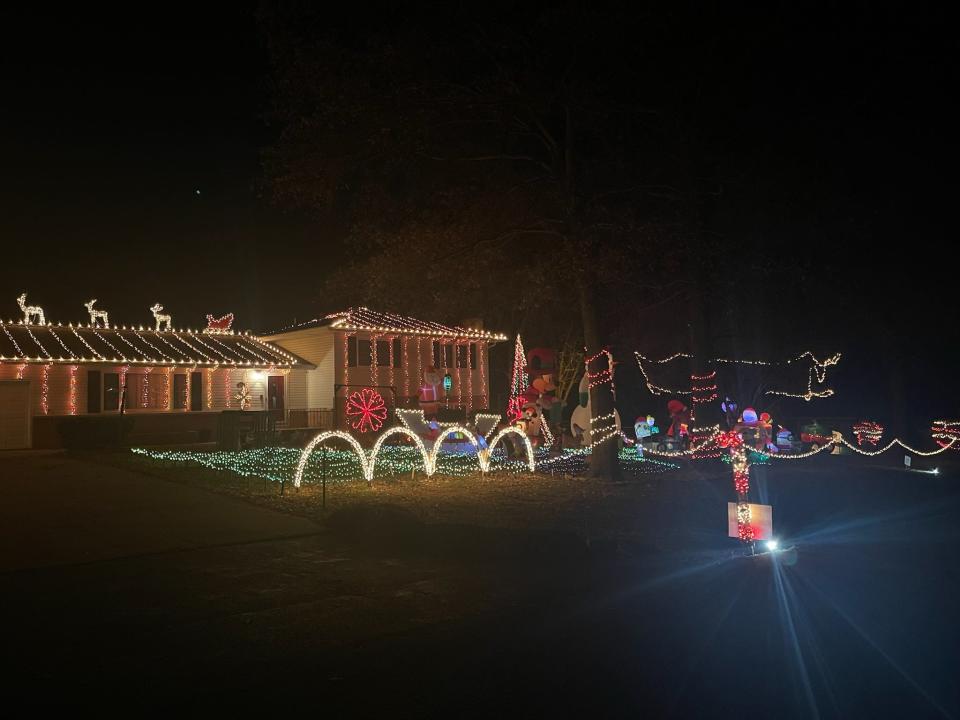 Jaxon Baker, 17, is hosting his eighth annual Christmas light display this year at 4938 S. Tujunga Drive in Springfield. The display includes tens of thousands of lights and an array of inflatables. This year, Baker has added a few new inflatables into the mix. The entire display is synced with music from radio station 97.1 FM. Baker's display operates 5-10 p.m. Sunday through Thursday and 5-11 p.m. Friday and Saturday.