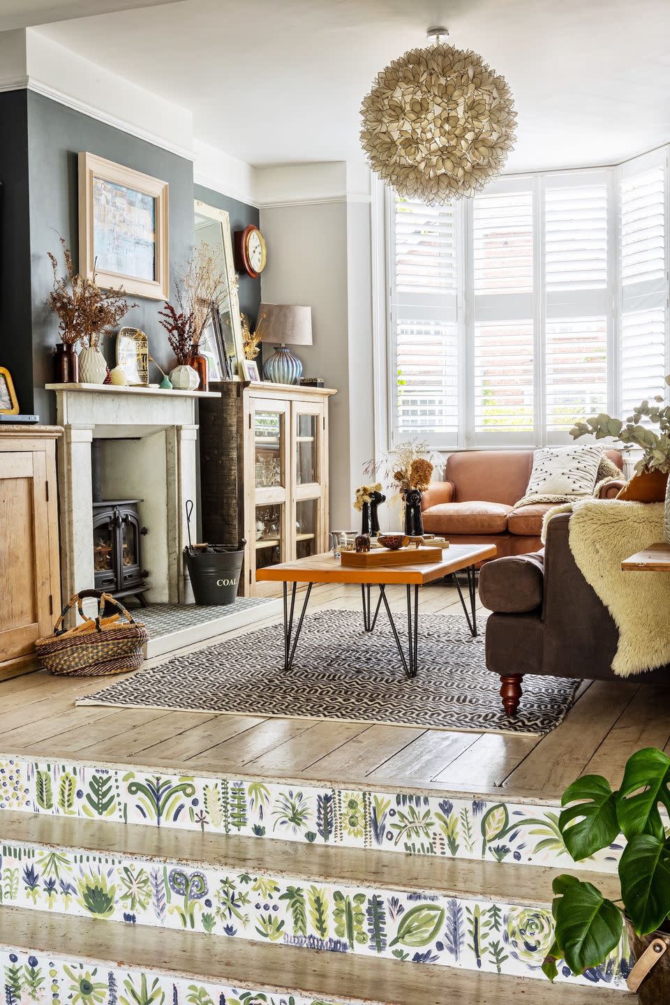 living room with window view