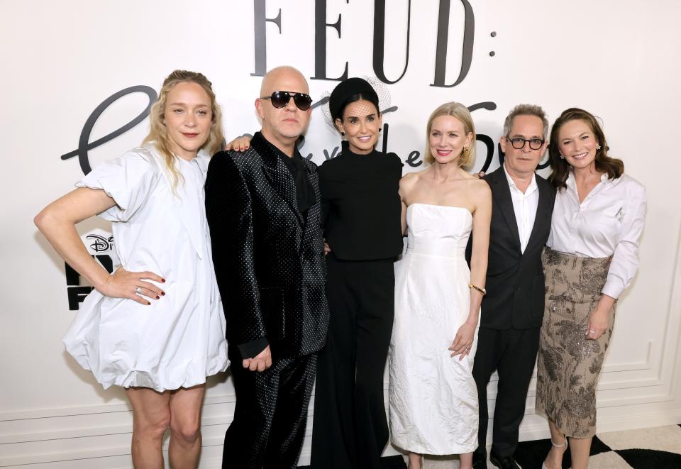 Chloë Sevigny, Ryan Murphy, Demi Moore, Naomi Watts, Tom Hollander and Diane Lane attend the FYC red carpet event For FX's "FEUD: Capote Vs. The Swans"