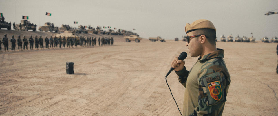 Afghan National Army Gen. Sami Sadat addresses his troops