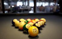 Nike's billiard balls are seen at a relax room of Maxport garment company in Hanoi,