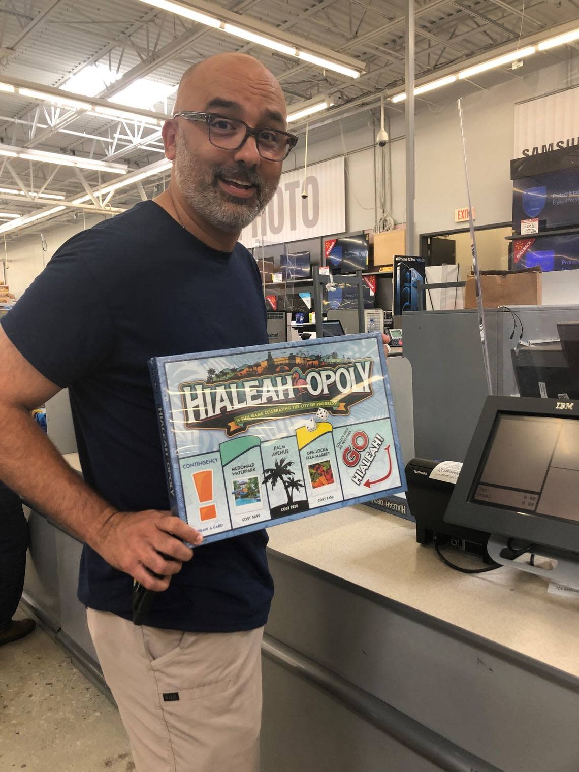 Hialeah social activist Eddie Santiesteban bought his Hialeahopoly board game as soon as he found out Walmart located in Hialeah Gardens replenished its stock.