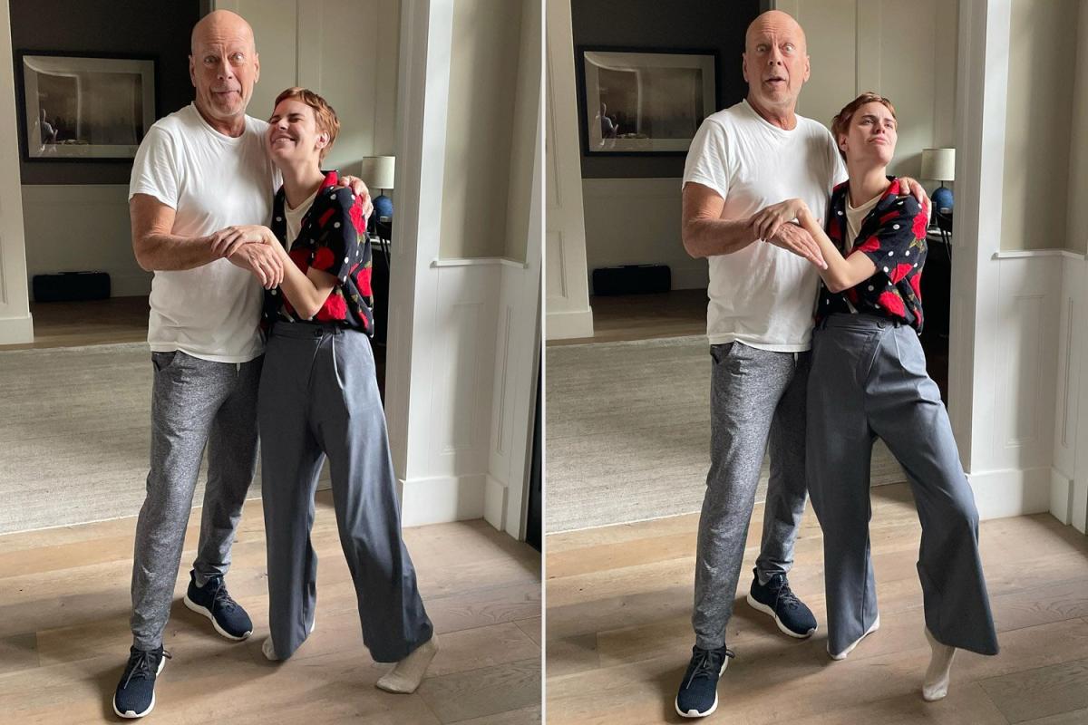 Bruce Willis Poses with Daughter Tallulah in Silly 'High Drama