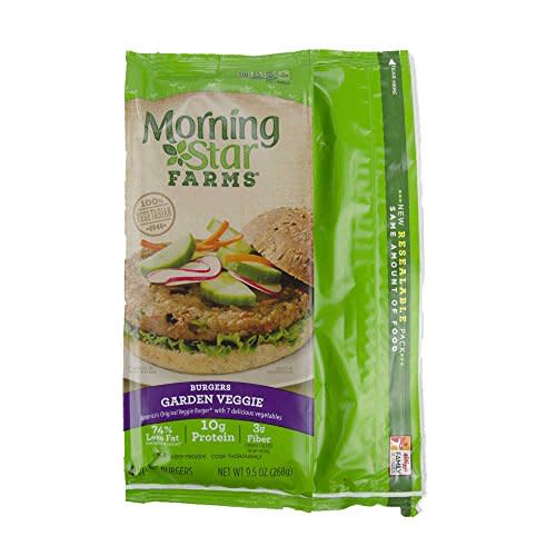 2) Morningstar Farms Garden Veggie Burgers