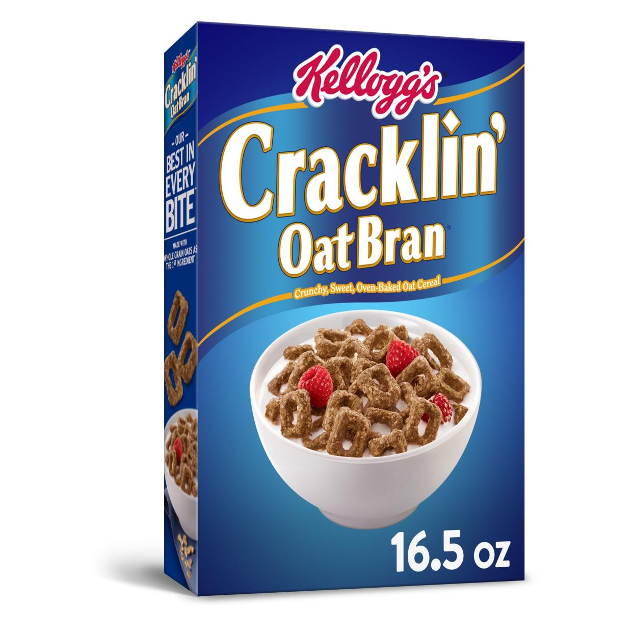 Kellogg's Cracklin' Oat Bran, Best High Fiber Cereals For Snacking and Breakfast